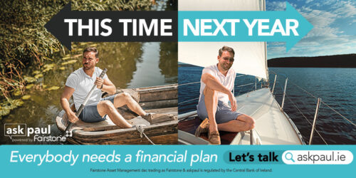 This time next year. Man in row boat to man on yacht